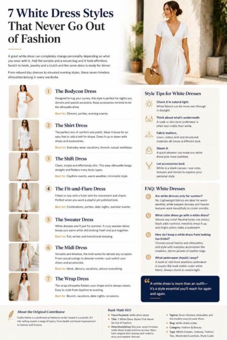 7 White Dress Styles That Never Go Out of Fashion