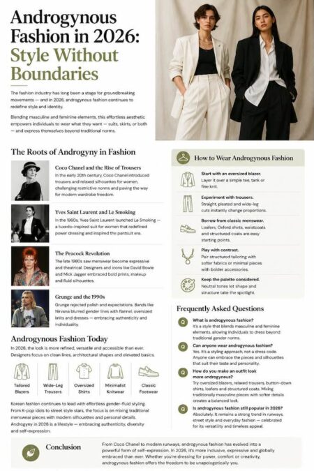 Androgynous Fashion in 2026: How to Wear the Look