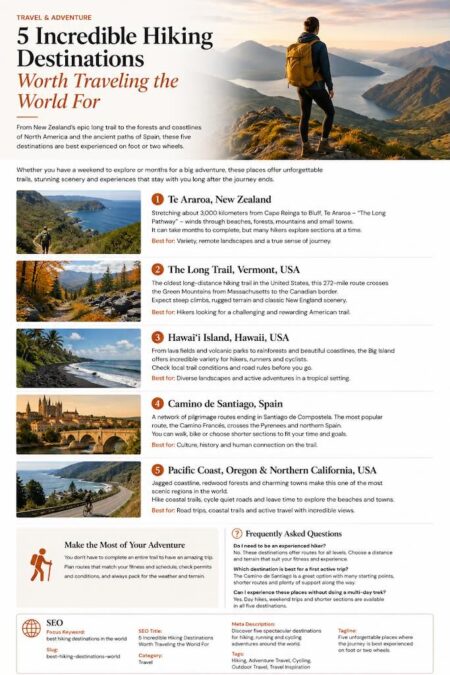 5 Incredible Hiking Destinations Around the World
