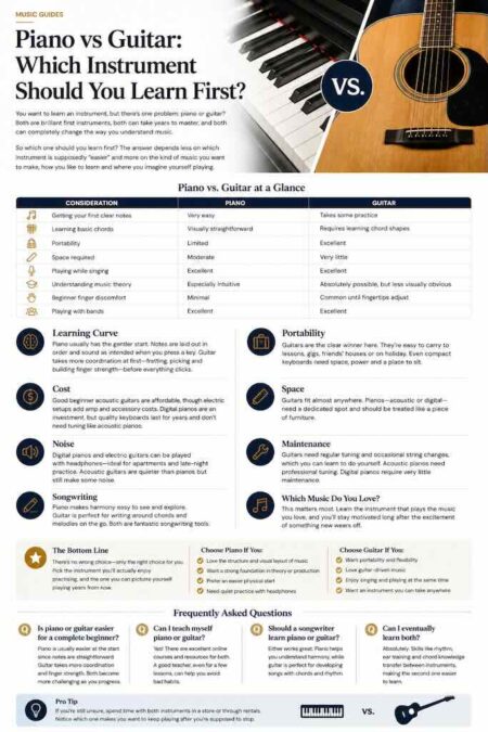 Piano vs Guitar: Which Should You Learn First?