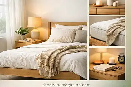 Beautiful bedroom with neutral tones and soft lighting for restful sleep.
