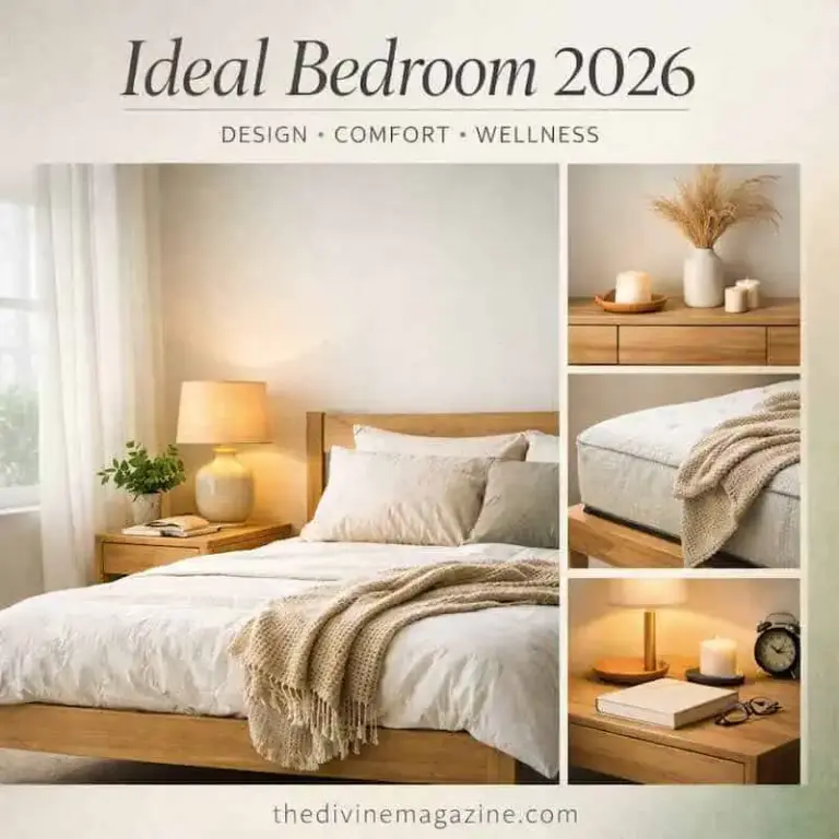 Beautiful bedroom with neutral tones and soft lighting for restful sleep.
