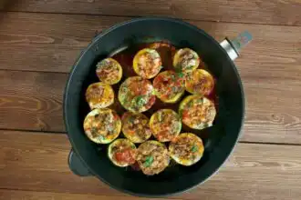 zucchini with meat stuffing
