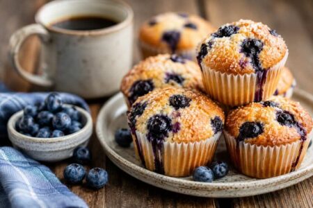 Easy Blueberry Muffins With Vanilla Yogurt