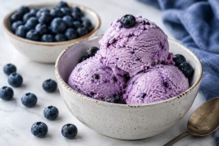 Homemade Blueberry Ice Cream With 5 Ingredients