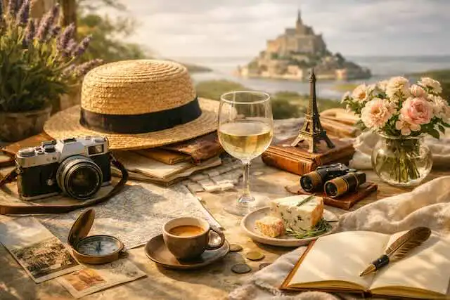 Scenic travel destinations across France