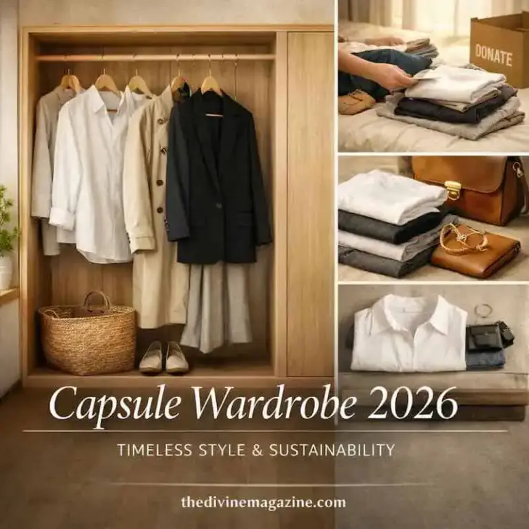 Elegant capsule wardrobe with neutral tones for sustainable fashion in 2026.