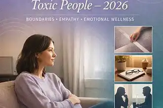 Woman setting boundaries with a toxic person, emphasizing healthy communication.