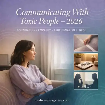 Communicate With a Toxic Person 2026 – Healthy Boundaries Woman setting boundaries with a toxic person, emphasizing healthy communication.