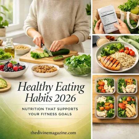 Healthy Eating Habits 2026 – Nutrition That Supports Fitness Goals Healthy eating habits for 2026 with nutritious meals and fresh ingredients.