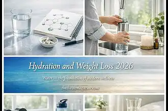 Glass of water with lemon and healthy drinks for hydration and weight loss.
