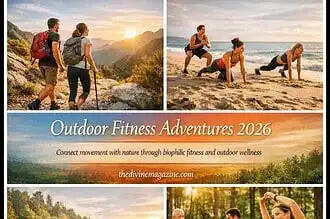 Group hiking and outdoor yoga sessions in scenic natural settings.