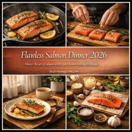 Culinary Delight: Tips and Tricks for Cooking a Flawless Salmon Dinner Delicious salmon fillets with herbs and lemon slices, perfect for a flawless dinner.