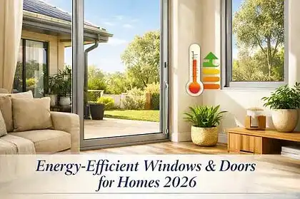 Modern double glazed windows and doors enhancing home energy efficiency and comfort.