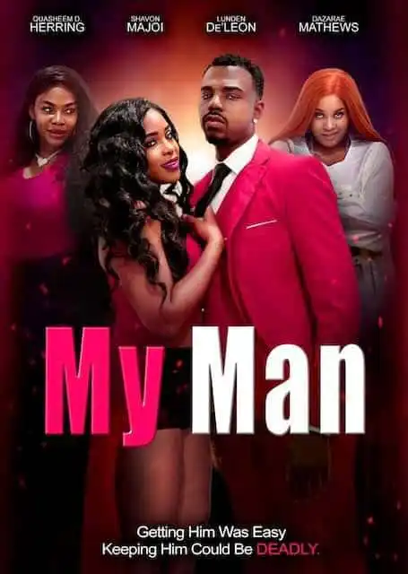 Diverse cast of lovers in "My Man" movie poster, exploring themes of romance and complexity.