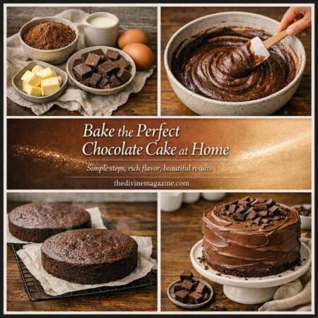 Bake the Perfect Chocolate Cake at Home Rich chocolate cake with homemade frosting and toppings.