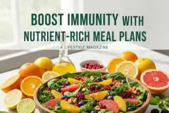 Colorful fruit and vegetable salad promoting immune health and nutrition.