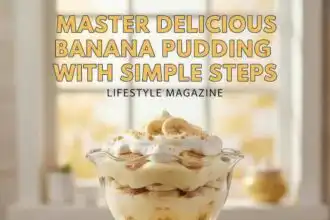 Sweet banana pudding layered in a glass dish for easy steps.