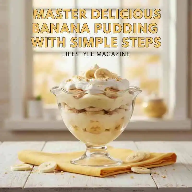 Sweet banana pudding layered in a glass dish for easy steps.