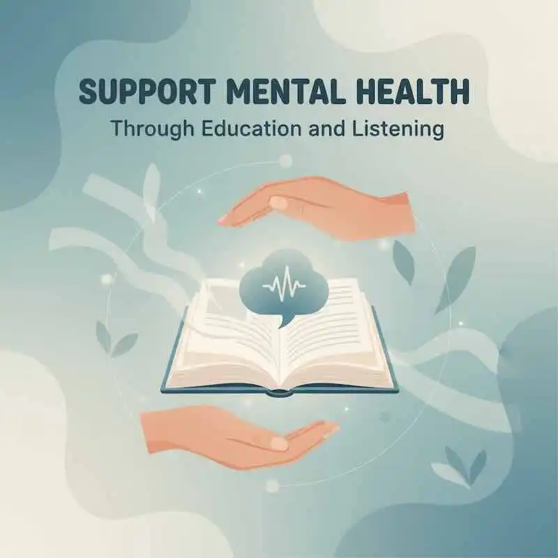 Mental health awareness through education and listening efforts.