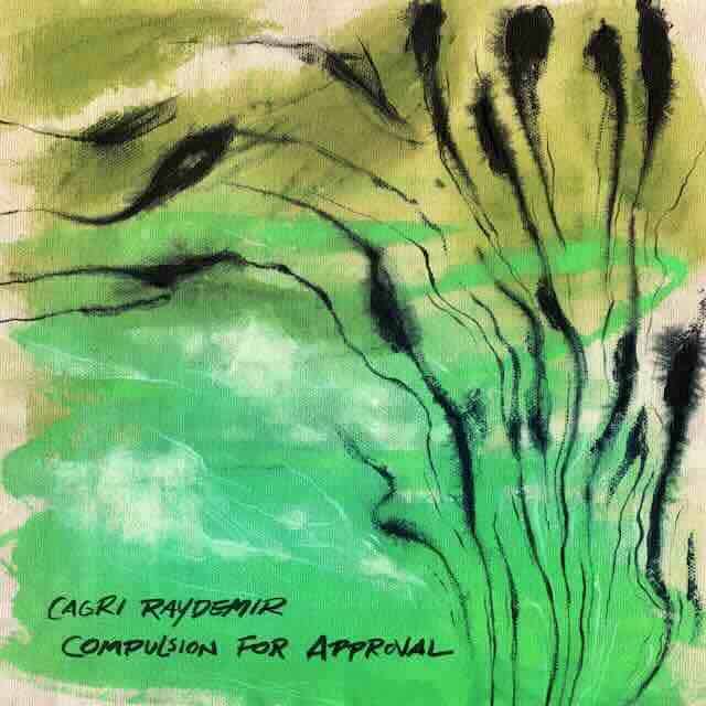 Vivid abstract painting with green hues and black streaks, representing creative expression and empowerment.