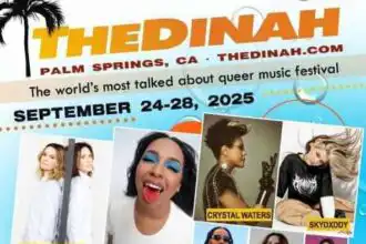 Vibrant LGBTQ+ music festival flyer.