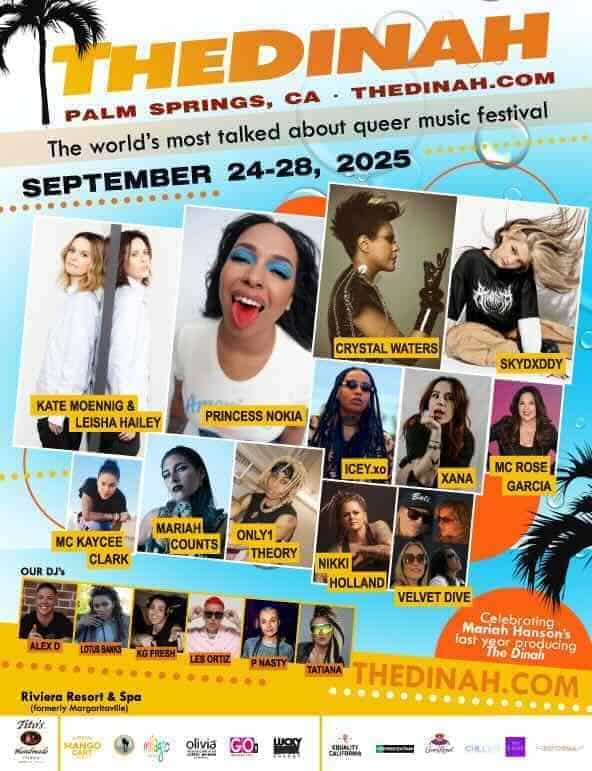 Vibrant LGBTQ+ music festival flyer.