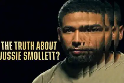 Diverse man with a multi-exposure effect, emphasizing a serious tone about Jussie Smollett.