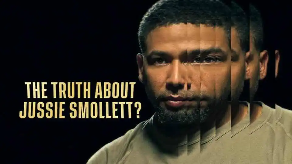 Diverse man with a multi-exposure effect, emphasizing a serious tone about Jussie Smollett.