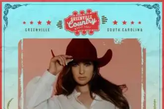 Girl in cowboy hat promoting Greenville Country Music Fest 2025.