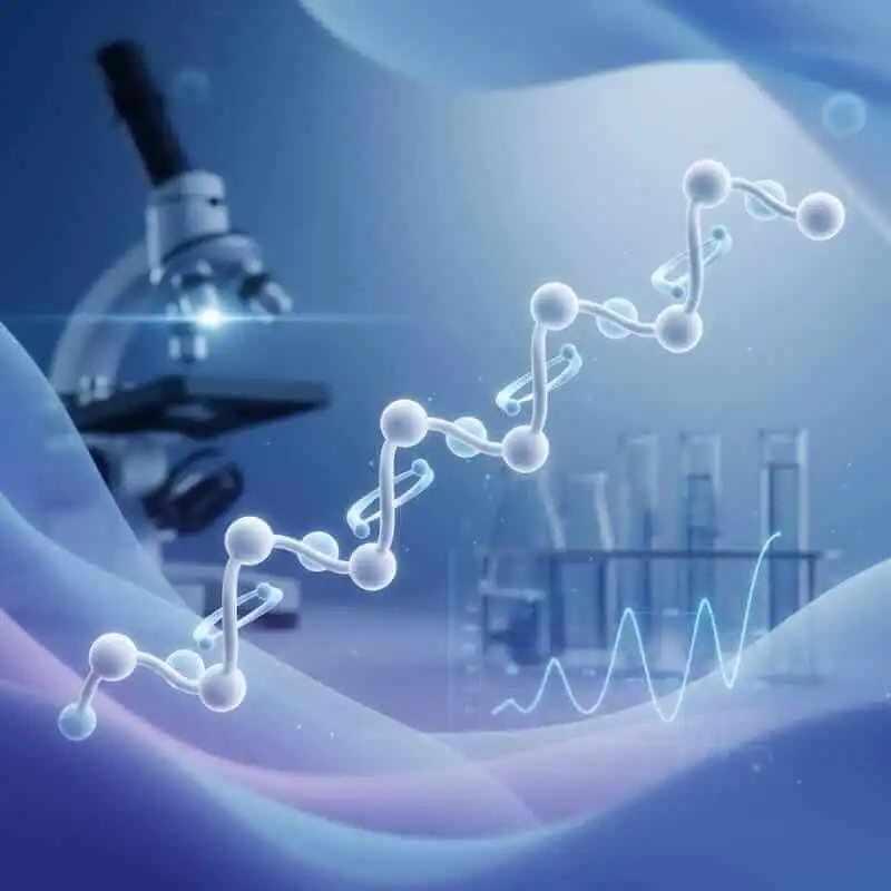 High-tech molecular structure with lab microscope.