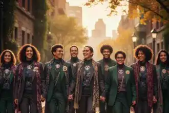 Vibrant LGBTQ+ community celebrating unity and diversity in the city.