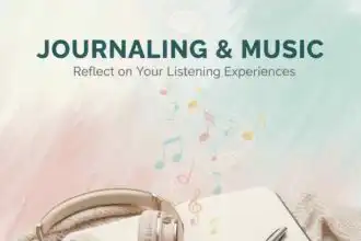 Headphones with journal for listening reflection.