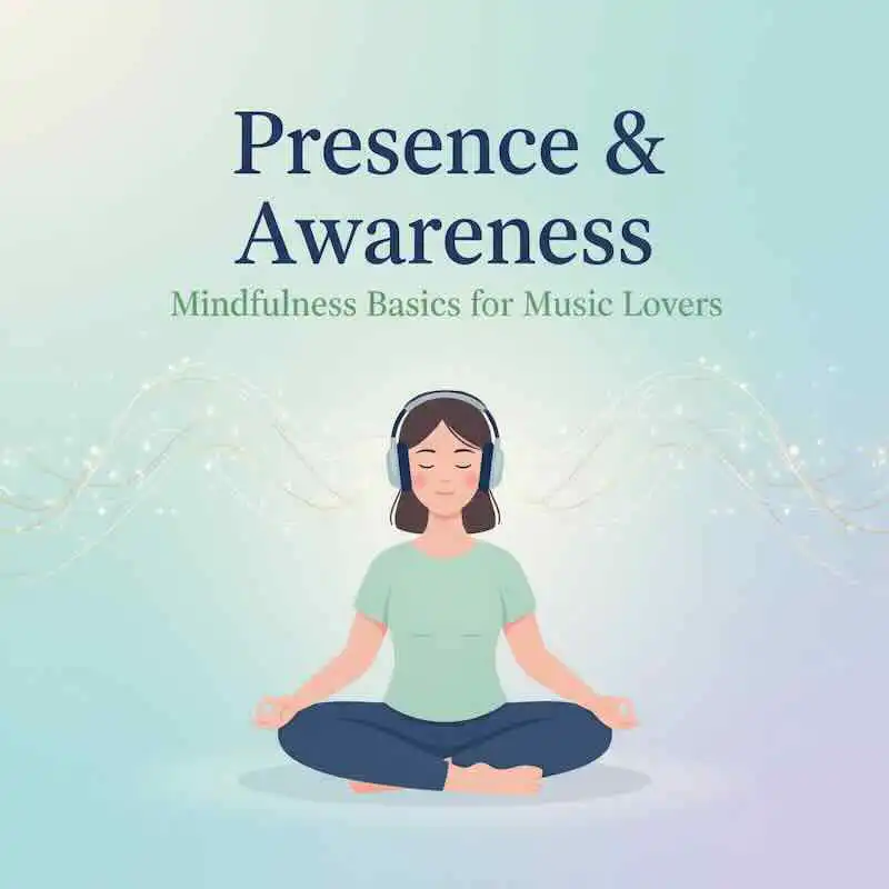 Alt text: Woman listening to music in meditation with headphones, promoting mindfulness for music lovers.