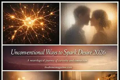 Collage of romantic and inspiring images for sparking desire and connection.