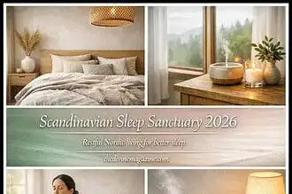 Cozy Scandinavian bedroom with calming decor and natural light for restful sleep.