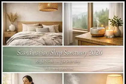 Cozy Scandinavian bedroom with calming decor and natural light for restful sleep.