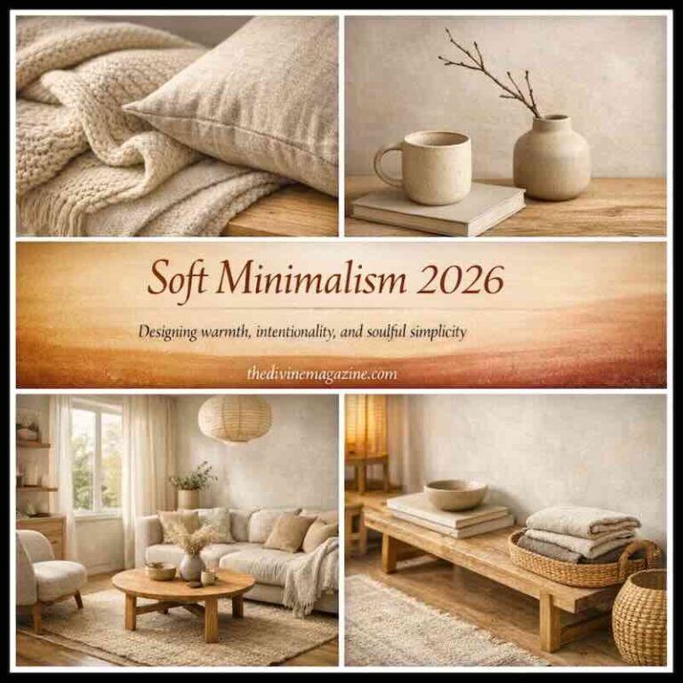 7 Essential Steps to a Warm Minimalist Living Space | Soft Minimalism Guide Bright and inviting minimalist living space with neutral tones and soft textures.