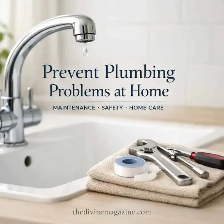 Practical Tips for Preventing Plumbing Problems at Home Plumbing faucet with tools and tape for home maintenance.