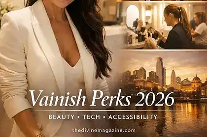 Vainish Perks app showcased on smartphone with Melbourne skyline background.