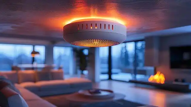 Modern living room with stylish lighting and a relaxing atmosphere.